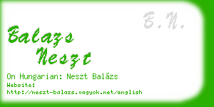 balazs neszt business card